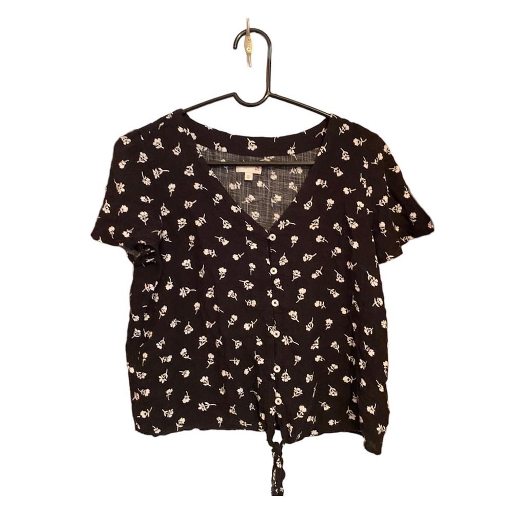 Black and White Floral Shirt